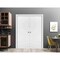 Sartodoors Modern Double Pocket Doors Planum 0990 White 36x80 (2* 18x80) Solid Core Modern Interior PLANUM0990DP-BEM-36 - alternate 1