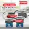 Bakken- Swiss Kitchen Cookware Set, Nonstick Coating, Pots and Pans Set with Handle Grips and Tempered Glass Lids BKCWGRY23MAR - alternate 5