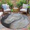 Homeroots 8' Ivory And Charcoal Round Animal Print Washable Indoor Outdoor Area Rug 630971 - alternate 4