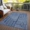 Homeroots 10' X 14' Navy Blue And Ivory Geometric Washable Indoor Outdoor Area Rug 600845 - alternate 6