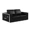 Homeroots 73in Black and Silver Italian Leather Loveseat 720576 - alternate 4