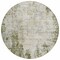 Homeroots 8' Olive Green And Ivory Round Abstract Washable Indoor Outdoor Area Rug 612336 - alternate 5