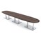 Skutchi Designs Boval Conference Table With Power Unit, 48 in W, 192 in L, Brown HAR-BOVL-48X192-DOU-H3041-NA - alternate 1