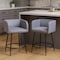 Homeroots Set of Two 27" Gray and Black Fabric and Steel Counter Height Bar Chairs, 2PK 571486 - alternate 4