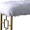 Homeroots 18in White and Gold Faux Fur And Metal Bench 347540 - alternate 3