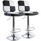 Elama 2 Piece Adjustable Faux Leather Bar Stool in Black and White with Chrome Base ELM-743-BLK-WHT - alternate 1