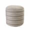 Homeroots 20in Brown Polyester Round Striped Indoor Outdoor Pouf Ottoman 517433 - alternate 1