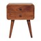 Homeroots 22" Brown Solid Wood Two Drawer Nightstand 651870 - alternate 1