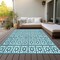Homeroots 3' X 5' Teal Blue And Ivory Geometric Washable Indoor Outdoor Area Rug 613807 - alternate 6