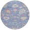 Homeroots 8' Blue Pink And Ivory Round Floral Washable Indoor Outdoor Area Rug 605309 - alternate 5