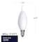 Bulbrite 40-Watt Dimmable (E12) Candelabra Screw Base Milky Filament CA10 LED Light Bulb, 3000K, 4PK 862690 - alternate 4