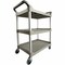 Rubbermaid Commercial Economy Plastic Cart, Three-Shelf, 18.63w x 33.63d x 37.75h, Platinum FG342488PLAT - alternate 1
