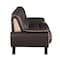Homeroots 64in Brown And Silver Faux Leather Loveseat 329464 - alternate 5