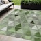 Homeroots 5' X 8' Green And Fern Green Geometric Washable Indoor Outdoor Area Rug 583011 - alternate 1