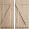 Ekena Millwork Rustic Four Board Spaced Board-n-Batten Hand Hewn Faux Wood Shutters w/Z-Board, 23 1/2W x 68H, PR SHUBSZ23X68HHPR - alternate 1