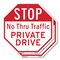 Signmission Stop No Thru Traffic Private Drive, 6 inch X 6 inch, Plastic Sign, 2PK OC-P-2PACK-6-223 - alternate 1