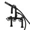 Kingston Brass 7" Center Deck-Mount Clawfoot Tub Faucet with Knurled Handle and Hand Shower, Matte Black AE6000RKX - alternate 1