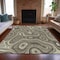 Homeroots 5' X 8' Gray And Ivory Geometric Washable Indoor Outdoor Area Rug 631384 - alternate 5