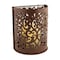 Homeroots 9" Brown Floral Iron Wall Sconce Candle Holder With Candle 483930 - alternate 1