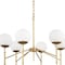 Homeroots Gold Sputnik Six Light Frosted Metal and Glass Dimmable Chandelier With White Shades 611359 - alternate 3