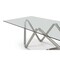 Homeroots 142" Clear and Nickel Glass and Stainless Steel Double Pedestal Base Dining Table 718899 - alternate 4