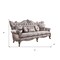 Homeroots 94" Dark Gray Imitation Silk Damask Sofa And Toss Pillows With Champagne Legs 491281 - alternate 3