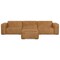 Homeroots 122" Sienna Leather Sofa With Ottoman With Brown Legs 641056 - alternate 1