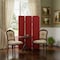 Homeroots 71" Red Wood Folding Three Panel Screen Room Divider 274691 - alternate 2