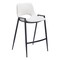 Homeroots Set of Two 26" White and Black Faux Leather and Steel Low Back Counter Height Bar Chairs 555674 - alternate 1