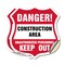 Signmission Construction Area Shield Sign Danger! Un, 4 inch X 4 inch, Vinyl Decal, 2PK SHI-D-2PACK-4-373 - alternate 1