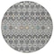 Homeroots 8' Gray Ivory And Gold Round Geometric Washable Indoor Outdoor Area Rug 612180 - alternate 6