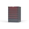 Strong Hold 9 drawer cabinet - (5x 2ft, 3x 4ft, 1x 7ft) - Red accents - Keyed Alike S3044-PPAAS-0902DS - alternate 3