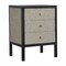 Homeroots 24" Gray And Black Solid Wood And Faux Shagreen Three Drawer Nightstand 651590 - alternate 11