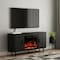 Homeroots 65in Black Wood Fireplace Entertainment Center With Fireplace 723789 - alternate 5