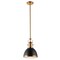 Jonathan Y Homer 10" 1-Light Modern Industrial Metal LED Dome Pendant, Black/Brass Gold JYL9535A - alternate 6
