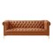 Homeroots 85" Camel Faux Leather Manufactured Wood Sofa 543961 - alternate 7