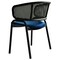 Leisuremod Ervilla Dining Chair in Black Steel Frame with Black Wicker Back in Navy Blue, 2PK ECBL-20BL-NBU2 - alternate 7