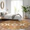 Homeroots 8' Orange Copper And Gray Round Medallion Washable Indoor Outdoor Area Rug 589640 - alternate 4
