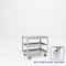 Pucel Slat Top Cart, Three Shelf, 24 in W x 36 in D x 34 in H, Red S-36-DT-3-S - alternate 1