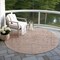 Homeroots 8' Copper And Beige Round Abstract Washable Indoor Outdoor Area Rug 616006 - alternate 4