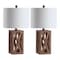 Jonathan Y Stewart 21.5" Farmhouse Wood LED Table Lamp, Brown, 2PK JYL1062A-SET2 - alternate 4