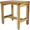 Homeroots Compact Rectangular Teak Shower Or Outdoor Bench In Natural Finish 376750 - alternate 6