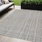 Homeroots 5' X 8' Gray Brown And Ivory Striped Washable Indoor Outdoor Area Rug 597392 - alternate 1