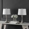 Jonathan Y Bennett 22.75" Modern Glam Iron Hourglass LED Table Lamp with USB Charging Port, Nickel, 2PK JYL6621B-SET2 - alternate 4
