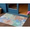 Homeroots 3' X 5' Coral Teal Blue And Mint Green Abstract Washable Indoor Outdoor Area Rug 618538 - alternate 1