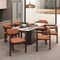 Leisuremod Velo Modern Dining Chair in Black Walnut Wood with Dark Brown Seat, 4PK VCBW-51DBR4 - alternate 5