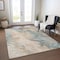 Homeroots 5' X 8' Teal Blue Coral And Ivory Abstract Washable Indoor Outdoor Area Rug 617585 - alternate 6