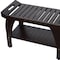 Homeroots 20" X 30" Dark Brown Solid Wood Rectangular Shower Bench With Shelf 383315 - alternate 4
