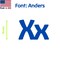 Aacc Self-Adhesive Vinyl Letter: x, Scale: 45 cm. Color: Blue Font: Anders by, 4PK AACC-Anders-lx-Blue-M45x4 - alternate 1