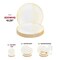 Smarty Had A Party 10.25" White with Gold Antique Floral Round Disposable Plastic Dinner Plates (120 Plates), 120PK 920WHG-CASE - alternate 5